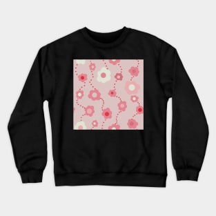 Pink Vintage Daisy Repeat Pattern Crewneck Sweatshirt